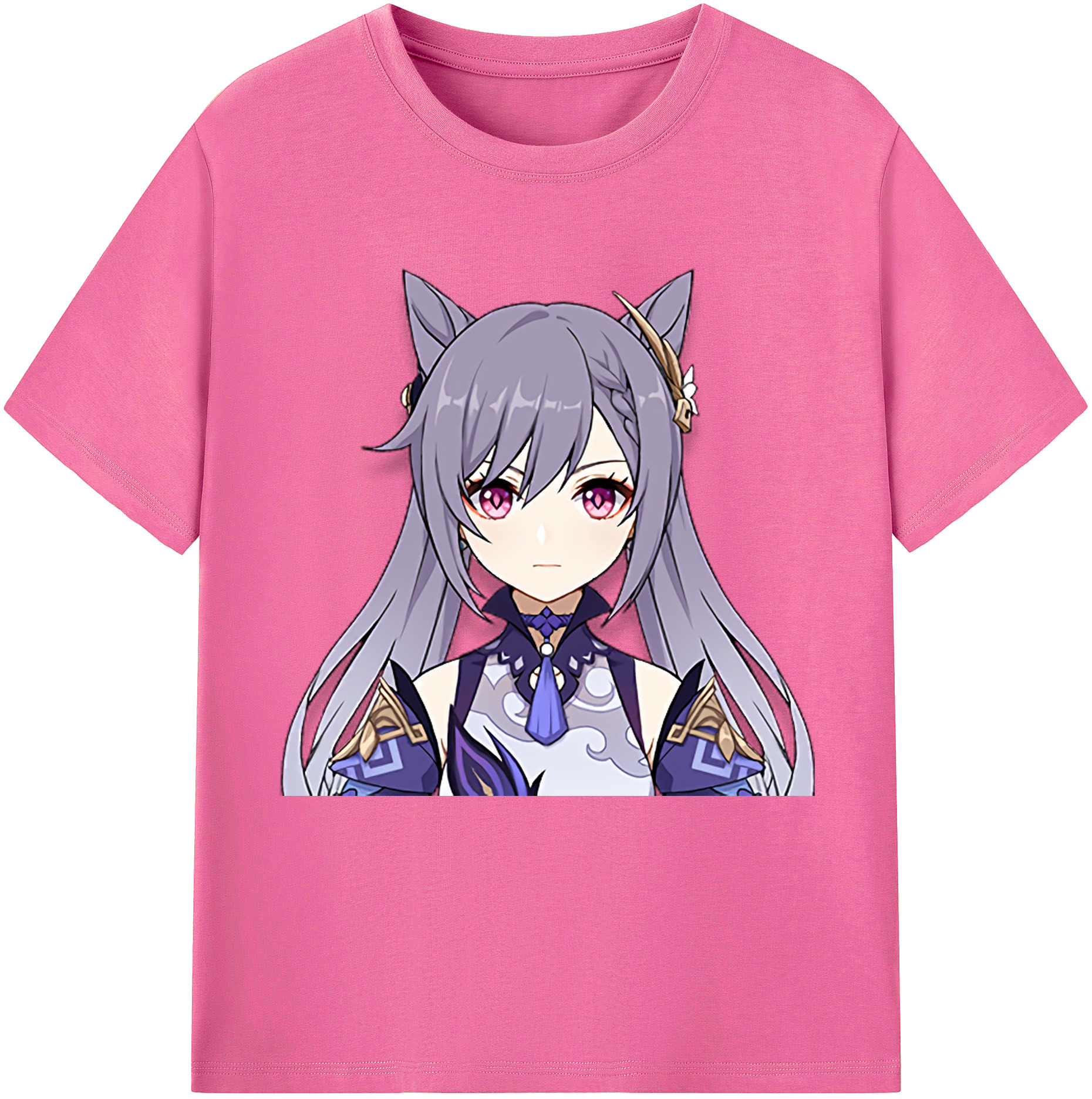 げんし神 刻晴 こくせい genshin Kokusei レディースカジュアルプリントTシャツ（綿100％）